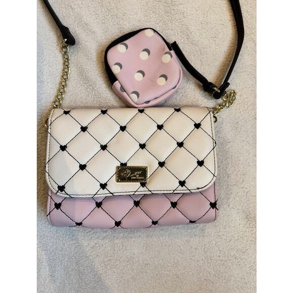 Luv Betsey by Betsey Johnson Quilted Crossbody Bag with Detachable Coin Pouch - Picture 12 of 16
